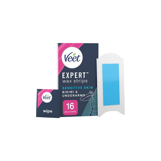 Veet PRO Wax Strips Bikini & Underarm Sensitive Skin, 16s