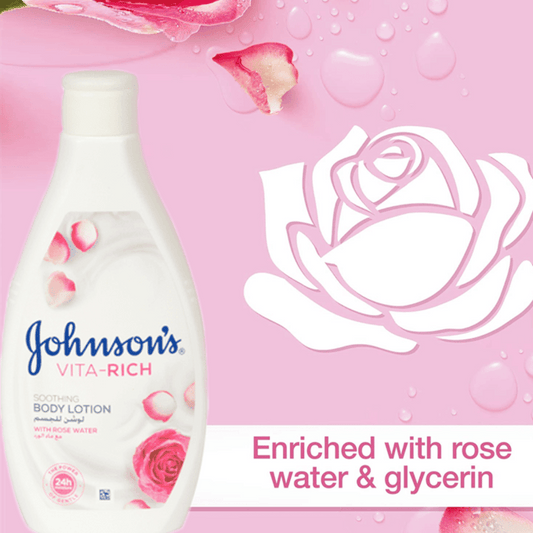 Johnson's Vita-Rich Body Lotion Soothing Rose Water, 400ml