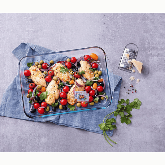 Pyrex Classic Rectangular Glass Baking Roasting, Set of 2 - 2.6 L & 3.7 L