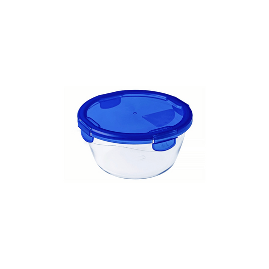 Pyrex Cook & Go Glass Round Dish with Lid, 0.7L, 287PG00