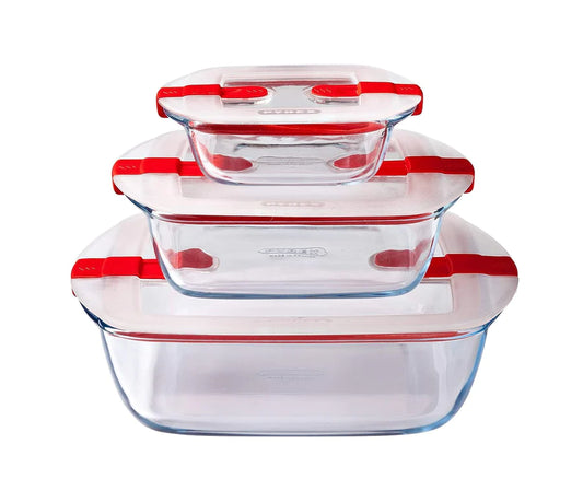 Pyrex Cook & Heat Glass Square Dish With Lid, 2.2L, 212PH00