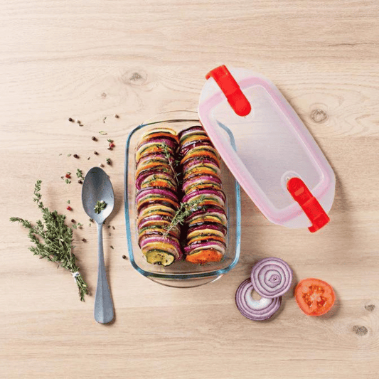 Pyrex Cook & Heat Glass Rectangular Dish With Lid, 1.1L,  215PH00