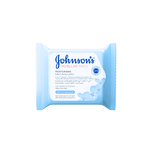 J&J Facial Wipes Micellar Moisturizing Dry Skin, 25s