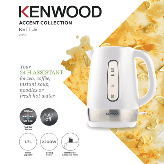 Kenwood 1.7L Cordless Electric Kettle, White Plastic ZJP01.A0WH