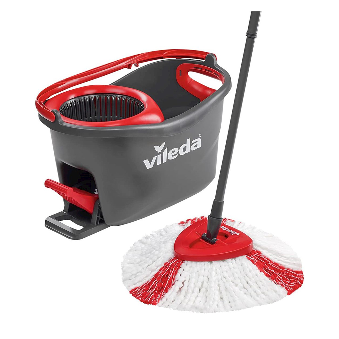 Vileda Mop Stick Broom With Microfibre 2 in 1 Easy Wring & Clean Mop Head