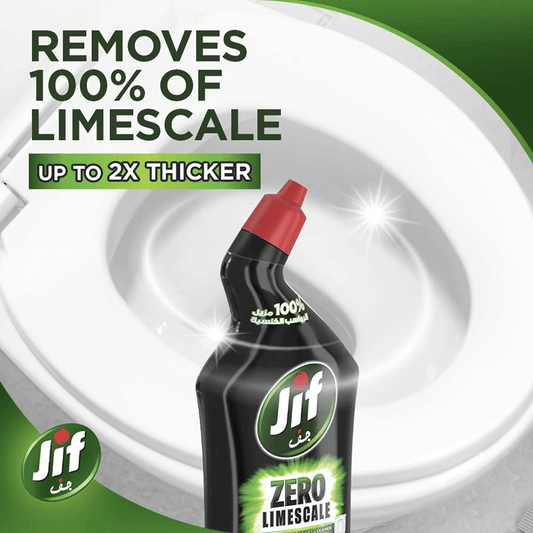 Jif Antibacterial Hard Surface Toilet Cleaner, Lime Power, Zero Limescale Disinfectant, 750ml
