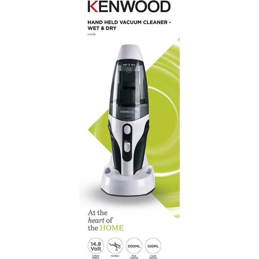 Kenwood Wet & Dry Cordless Handheld Vacuum Cleaner HVP19.000BW BKWH GCC