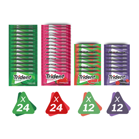Trident Sugar Free Assorted Pack of 5 + 1 Free (72 Pcs)