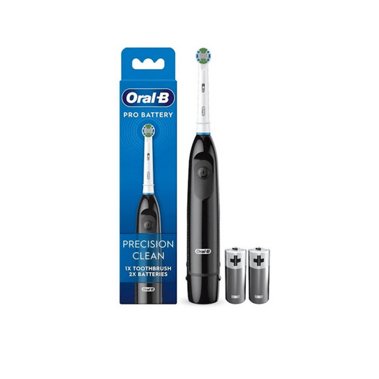 Oral-B Pro Battery Toothbrush Precision Clean Replaceable Brush Head, 2 Batteries