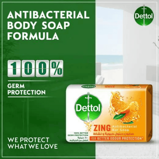 Dettol Antibacterial Soap Zing, 120g
