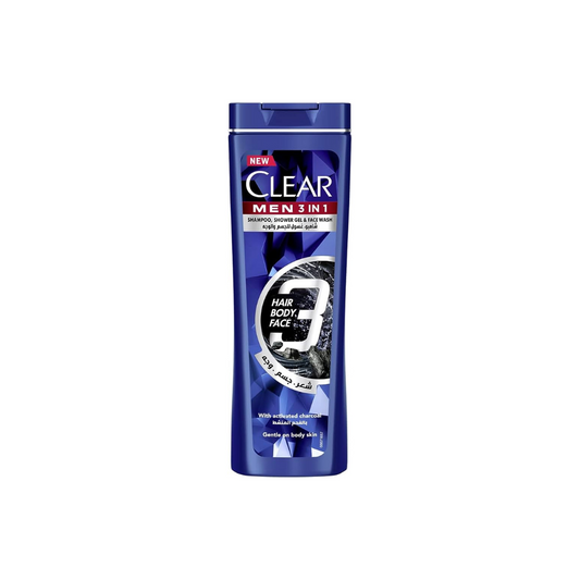 Clear Men Charcoal Shower 3 In 1 Hair, Body, Face 360ml