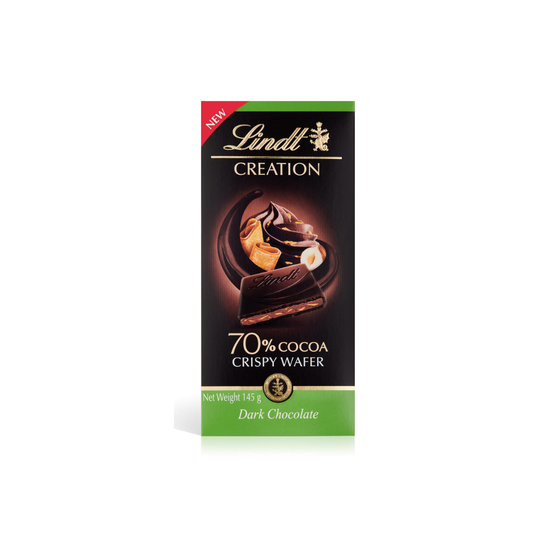 LINDT CREATION CRISPY WAFER 70% 145G