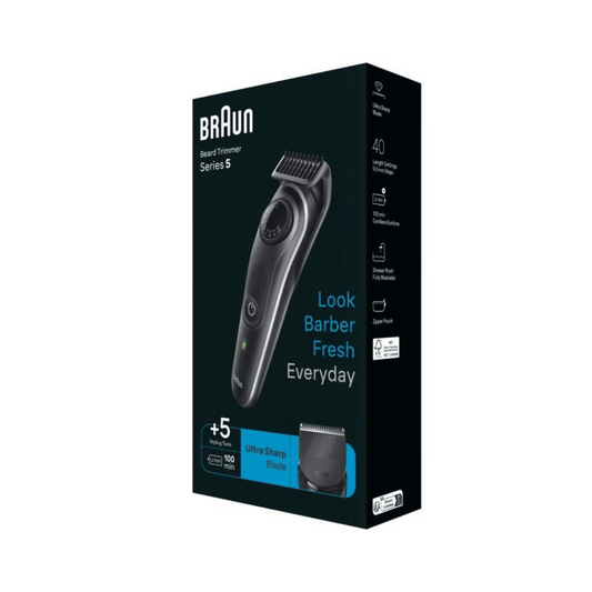 Braun Beard Trimmer Waterproof, Precision Wheel, 5 styling tools, BT5421
