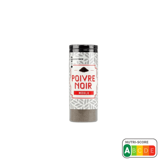 Leader Price Poivre Noir Moulu Flacon 40g