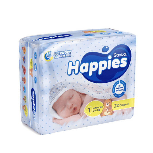 Happies Diapers Regular New Born x22, Size 1
