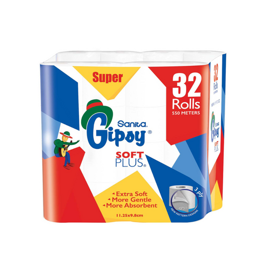 Gipsy Toilet Paper 3 Ply, 32 Rolls