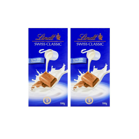 Lindt Swiss Classic Milk Chocolate 100g, 2 @ 20% OFF