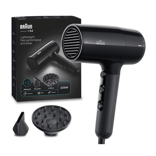Braun Hair Dryer HD2.2, 2200W Ionic Black