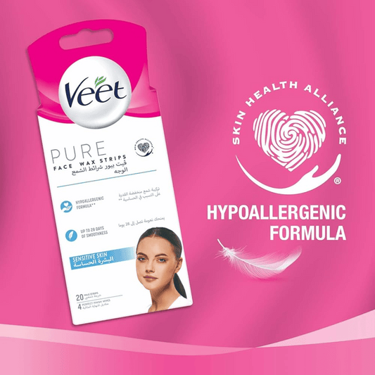 Veet Pure Face Wax Strips for Sensitive Skin 20s