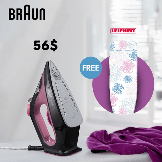 Braun TexStyle 1 Steam Iron SI 1070 & Leifheit Cover Free