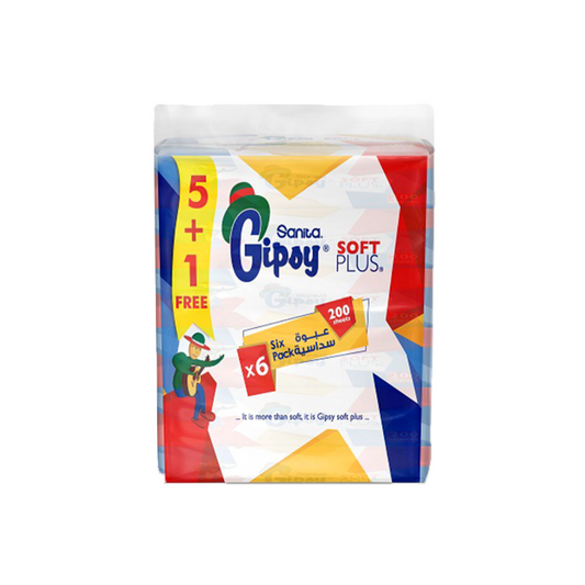 Gipsy Facial Tissue 200 Sheets, Pack 5 + 1  Free