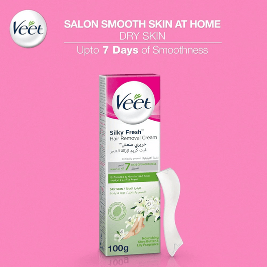 Veet Silky Fresh Hair Removal Cream Legs & Body, Dry Skin, 100ml