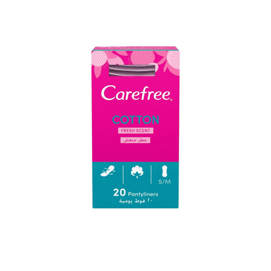 Carefree Cotton Feel Panty Liners With Fresh Scent, 20s