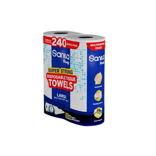 Sanita Handy Towel Large 2 Rolls, 240 Sheets