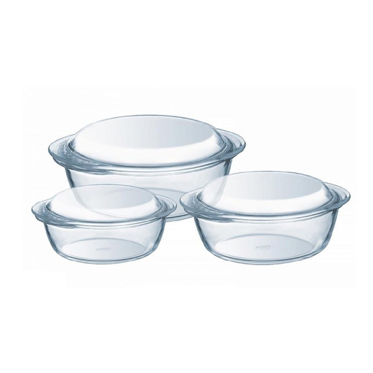 Pyrex Essentiels Glass Casserole set of 3