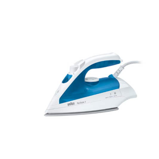 Braun TexStyle 3 Steam Iron TS 340 C Blue