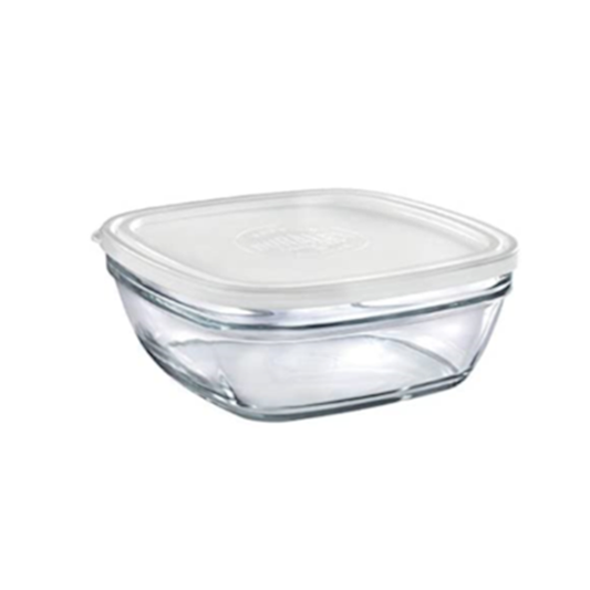 Duralex Freshbox Clear Square 9 cm + Frosted Lid - 15 cl - DRL 9026AM12A1111