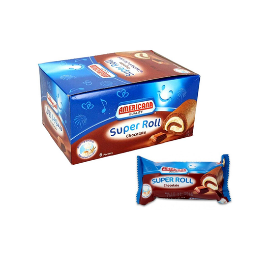 Americana Super Roll Chocolate - Vanilla 60g Pack of 6