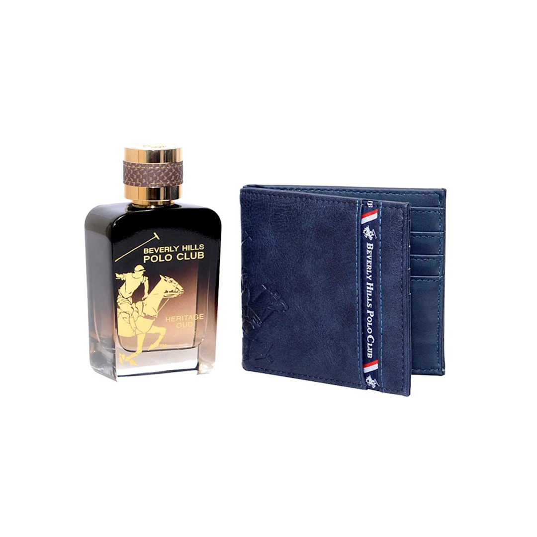 Fattal Online Buy Beverly Hills Polo Club Prestige Gift Set Heritage Oud 100ml Wallet in Lebanon