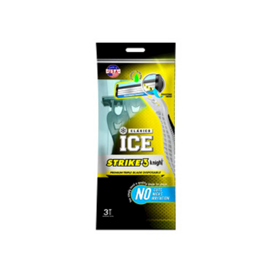 Clasico Ice Strike 3 Disposable Triple Blade Razor Knight Black Pouch Of 3 Razors