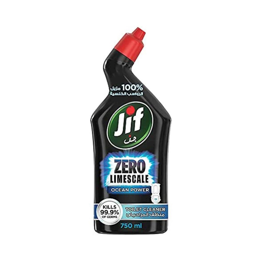 Jif Antibacterial Hard Surface Toilet Cleaner, Ocean Power, Zero Limescale Disinfectant, 750ml