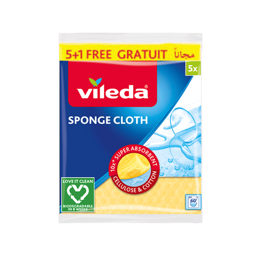 Vileda Sponge Cloth, Pack of 5 + 1 Free