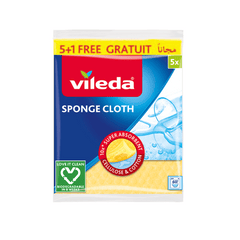 Vileda Sponge Cloth, Pack of 5 + 1 Free