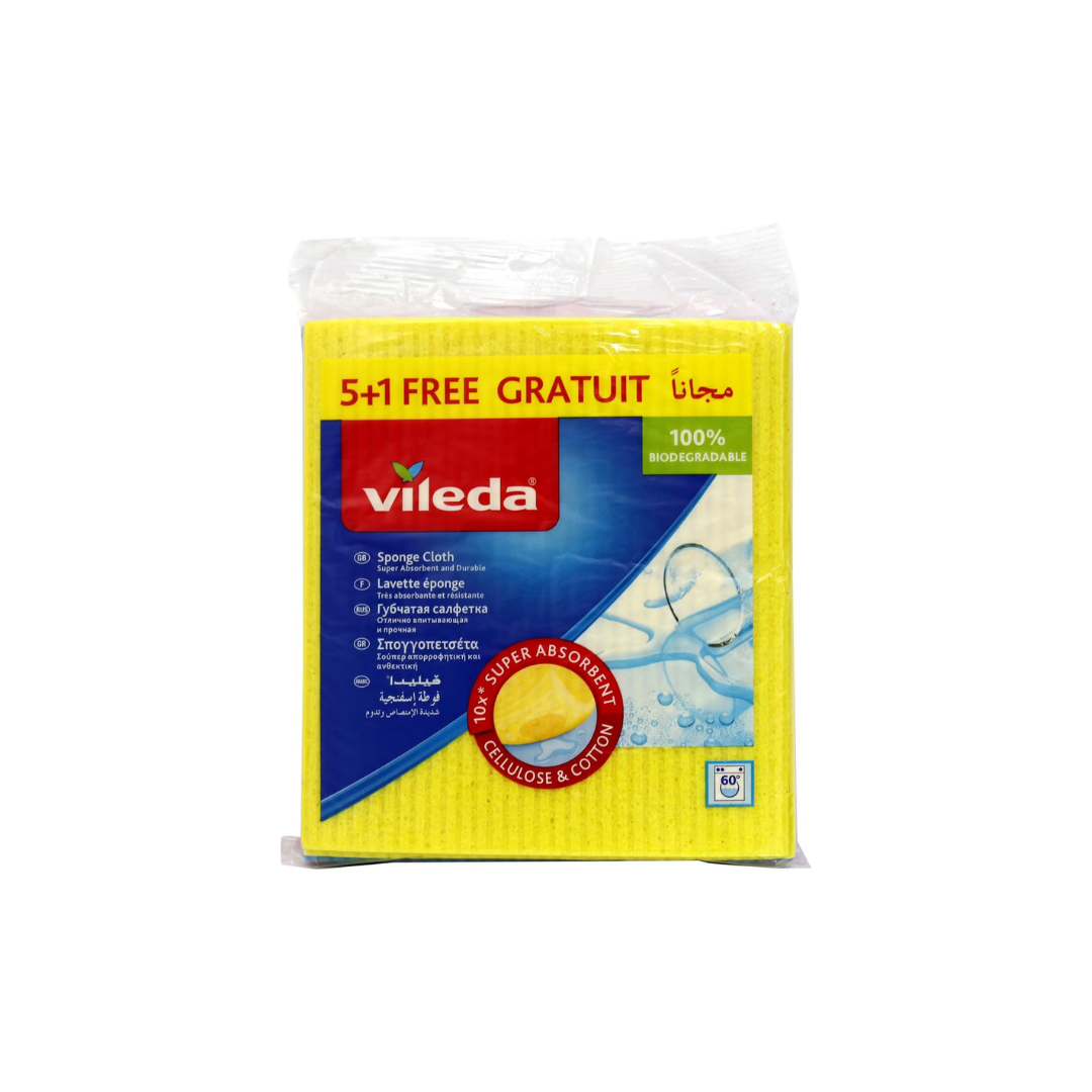 Vileda Sponge Cloth 5 + 1 Free