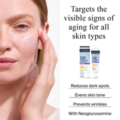 Neutrogena Ultra Sheer Invisible Fluid Age Shield SPF50 Sunscreen, 50ml