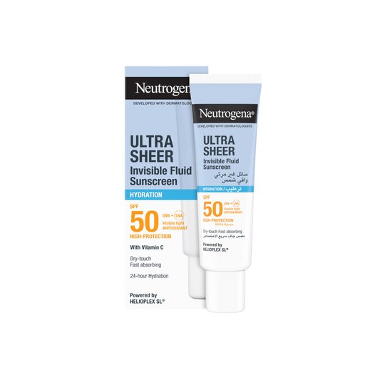 Neutrogena Ultra Sheer Invisible Fluid Hydration SPF50 Sunscreen, 50ml