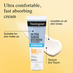 Neutrogena Ultra Sheer Invisible Cream SPF50 Sunscreen, 50ml