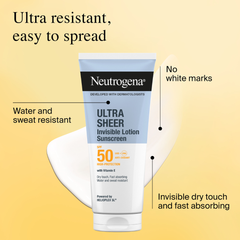 Neutrogena Ultra Sheer Invisible Lotion SPF50 Sunscreen, 200ml
