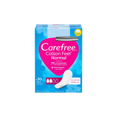 Carefree Cotton Feel Panty Liners Normal, Single Wrapped, 30's