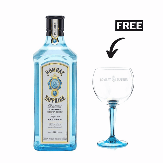 Bombay Sapphire Genever Gin, 75cl + Glass Free