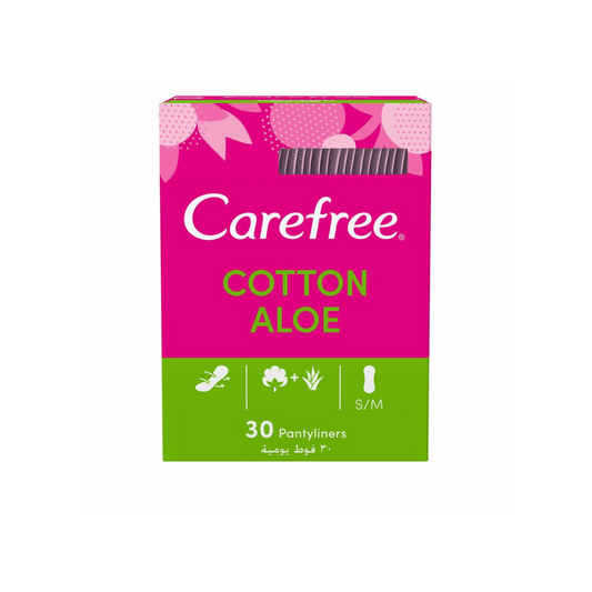 Carefree Cotton Feel Panty Liners With Aloe Vera, Single 30's, 33% OFF