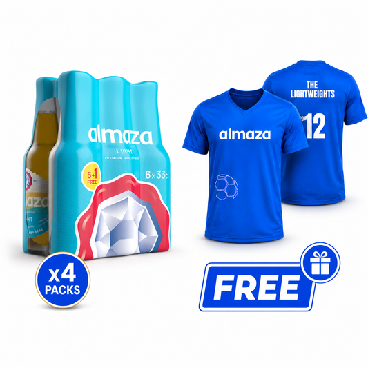 Buy 4 Packs Almaza Light Beer 33cl, Get Free Football Jersey