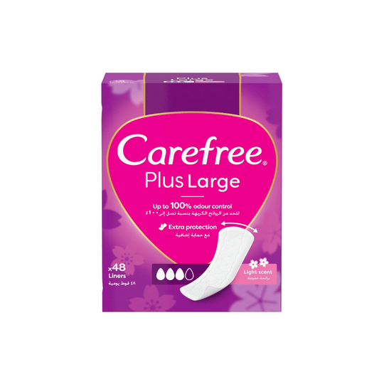 Carefree Panty Liners Plus Large Fresh Scent 48's