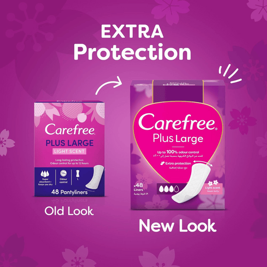 Carefree Panty Liners Plus Large Fresh Scent 48's