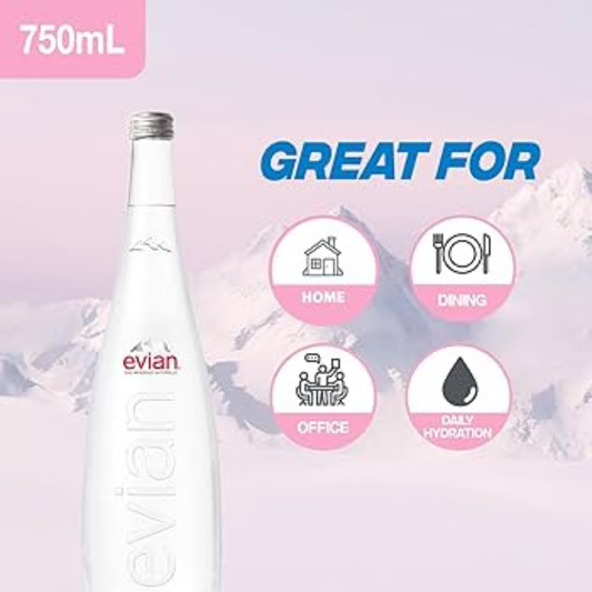 Evian Mineral Water Glass 75cl