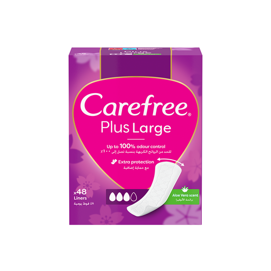 Carefree Plus Large Panty Liners Unscented 48's, 33% OFF